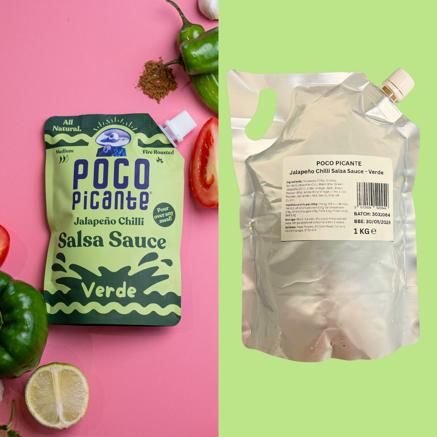 Jalapeño Chilli Verde Salsa Sauce — (4 x 1kg) Foodservice