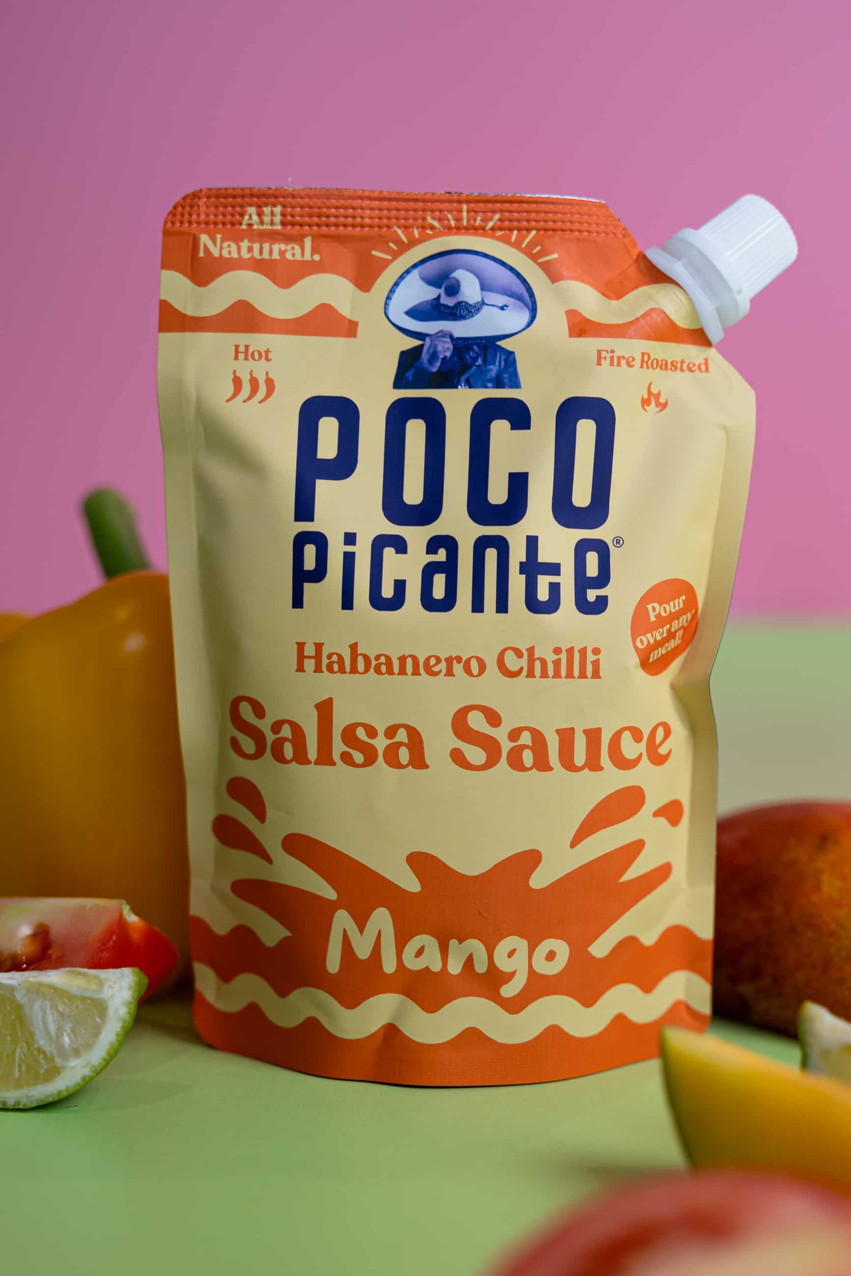 Mango Habanero Salsa Sauce made from fresh fire roasted ingredients and no added sugar